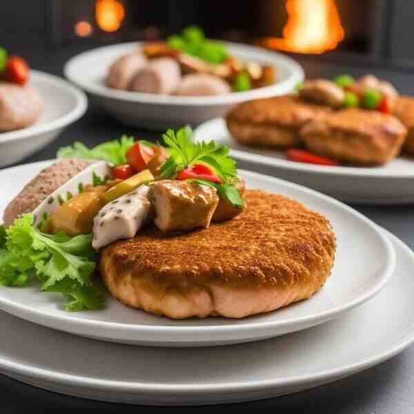 Окрошка с телятиной и куриным филе